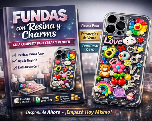 FUNDAS CON RESINA Y CHARMS